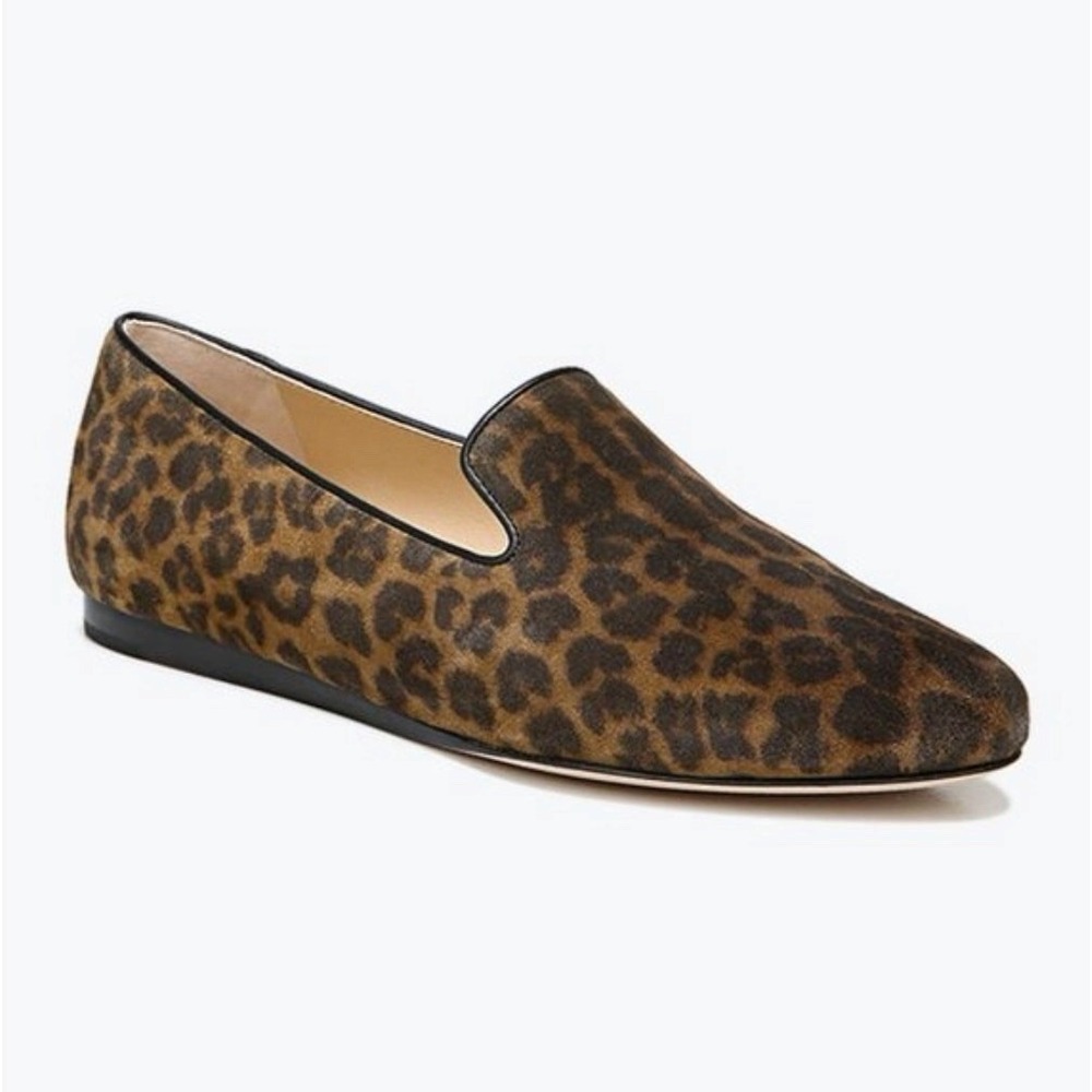 Veronica Beard Griffin Leopard Print Suede Loafers Pointed Flat Women's Sz 37/7